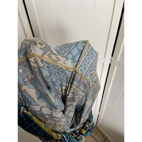 LuLaRoe Womens Leggings Sz TC Blue Yellow Black‎ White Art Deco 12 14 16 18 - Picture 7 of 7